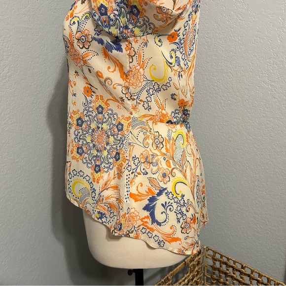 KUT from the Kloth Paisley Chiffon High Low Blouse - Picture 6 of 9